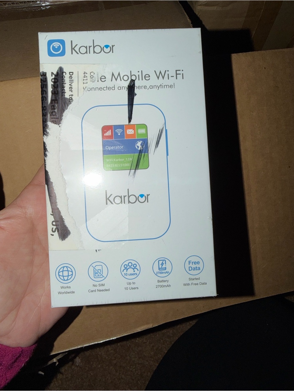 Karbor Portable Mobile Wi‑Fi Router - White - Picture 2 of 2